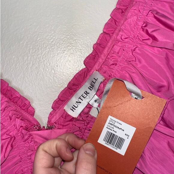 Hunter Bell NWT Pamela Tiered Mini Dress Ruffle Detail Azaela Pink Size 4 - Picture 6 of 9